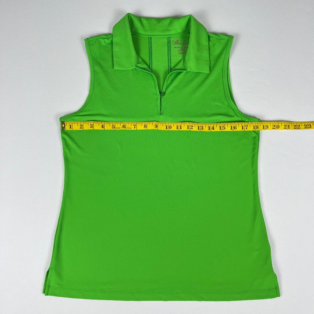 Lillie Green by Lilly Pulitzer Green Sleeveless Half Zip Polo Golf Top Size M - Picture 8 of 9